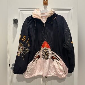 Rare BOGNER Ying Yang Magic House Embroidered Hooded Padded Black Ski Jacket
